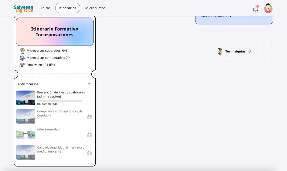 Microlearning - Itinerario de cursos Microlearning - Itinerario de cursos